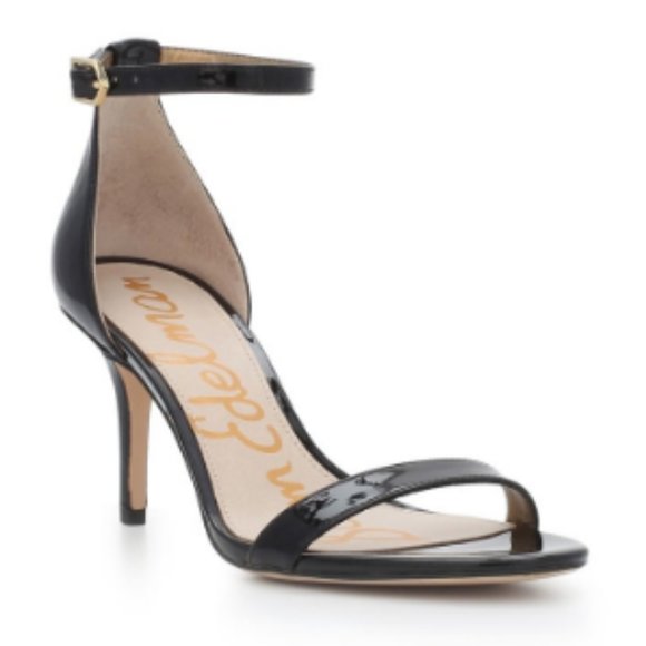 New! Sam Edelman Black Ankle-Strap Heeled Sandal - Picture 3 of 12